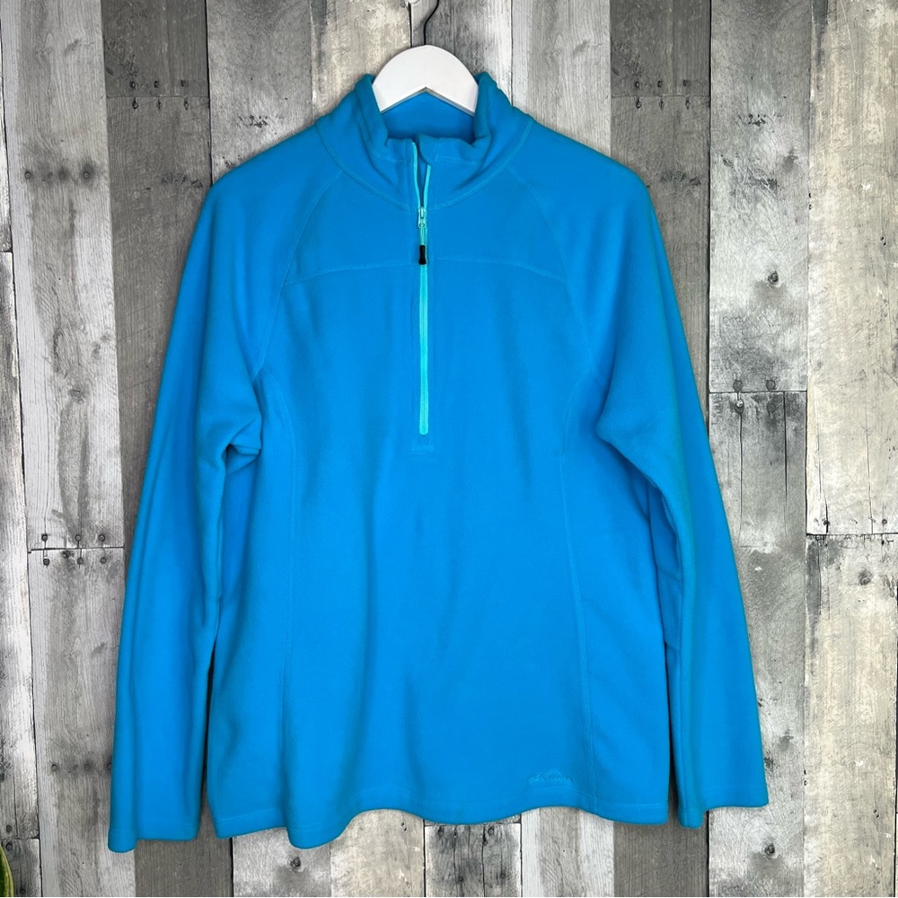 EDDIE BAUER Teal Turquoise Pullover Micro Fleece Jacket Size XL